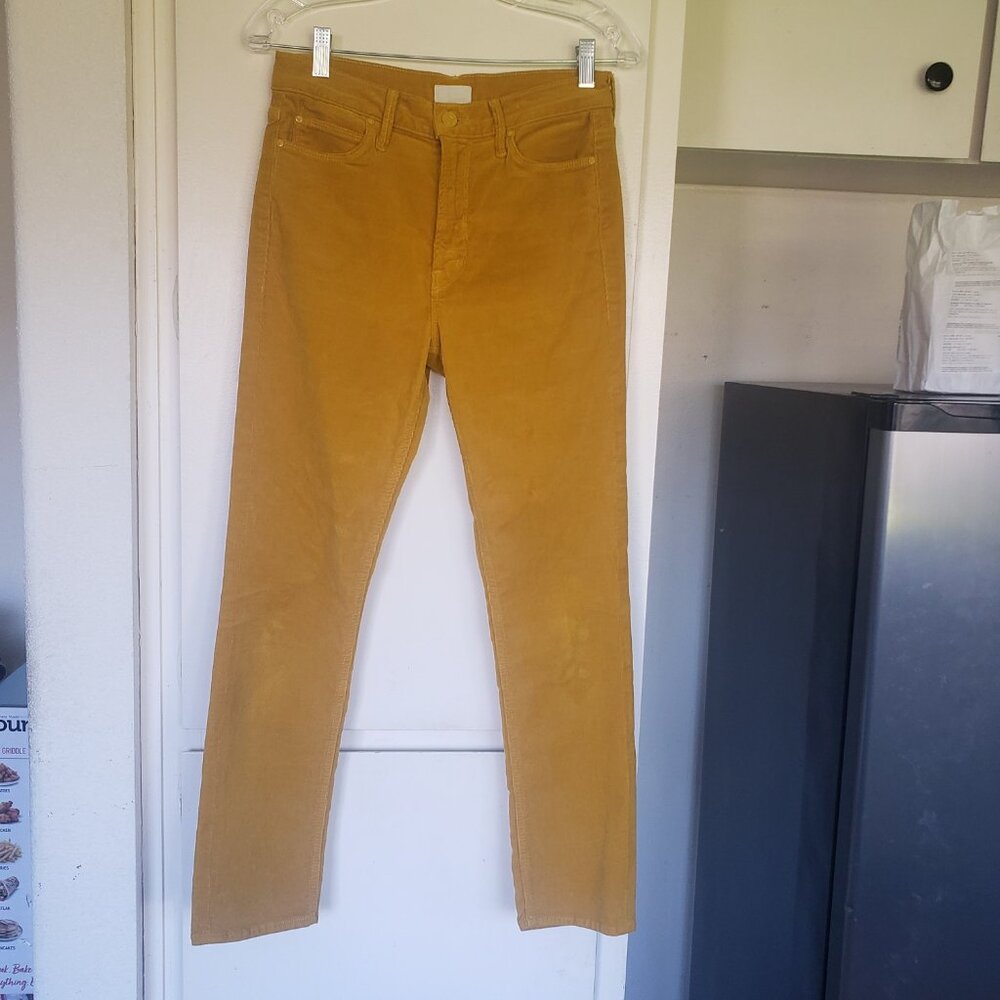 MOTHER Straight Leg Pants in Mustard Yellow